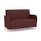 Lesro Siena Lounge Reception Loveseat, Brushed Steel, RF Nebbiolo Upholstery SN1501 - alternate 1
